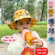 Wide-brimmed hat for boys and girls from 1 to 8 years old for cool sun protection MINSU MS06