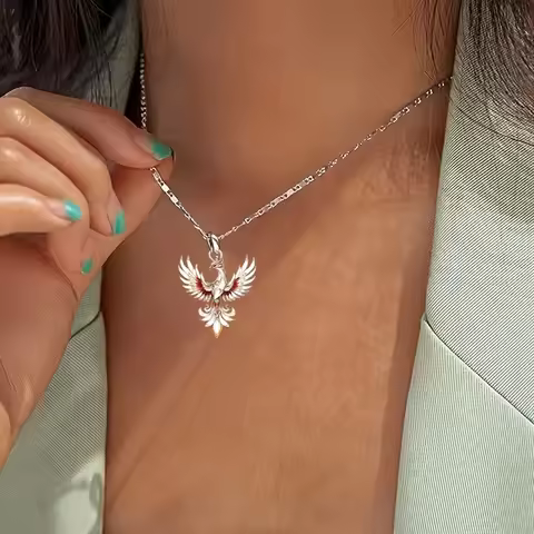 Creative Animal Bird 2D Flat Phoenix Acrylic Pendant Necklace for Women Jewelry Beach Vintage Neckla