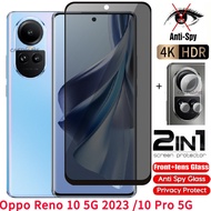 Oppo Reno 10 5G 10Pro 2023กระจกเทมเปอร์ส่วนตัวฟิล์มกันรอยป้องกันเต็มพื้นที่ของหน้าจอฟิล์มติดกระจกเพื