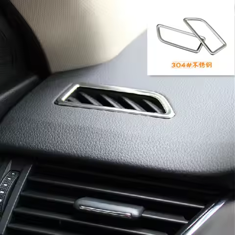 For Skoda Octavia A7 Car Dashboard Outlet Vent Trim Cover Sticker Stainless Steel Bezet Auto Accesso