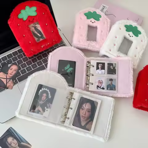 20 Pockets Plush A8 Binder Photocards Album Green Luck Album for 3 Inch Mini Instax & Name Card 7s 8