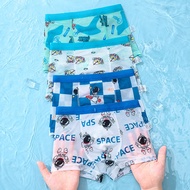4PCS Boy Underwear Soft Panties Kid's Cartoon Boxer Brief Kids Underpants