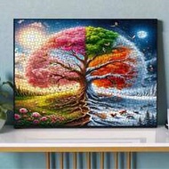 1000pcs Micro Puzzle, 1cm Per Piece, 38cm X 26cm Puzzle, 4 Seasons Theme - Blooming Sakura, Summer B