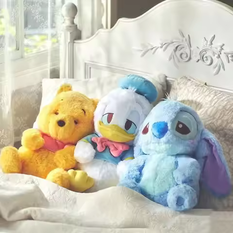 Disney Winnie Pooh Bear Lotso Donald Duck Stitch Drowsy Sleeping Series Stuffed Plush Toys Tokyo Dis