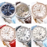[Discount] 6 Colors Matching Belt Watch Diamond-Studded Bezel Week Date Month Phase Phase Phase Phas