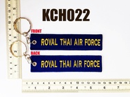 พวงกุญแจปัก กองทัพอากาศ สีน้ำเงิน ดิ้นทอง KEYCHAIN ROYAL THAI AIR FORCE GOLD  ปักดิ้นทอง เพื่อใช้ สะสม ของฝาก งาน สวยงาม / KCH022 DeeDee2Pakcom