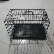 Pet cage for small dog and cats
Second Hand, K
Used.

Black non collapsible metal cage.

L50
H31
W31