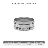 แหวนคู่สีเงินคลาสสิกสำหรับคู่รัก Daniel Wellington แหวนแฟชั่นสำหรับผู้ชายและผู้หญิง แหวนเพชรประดับหน