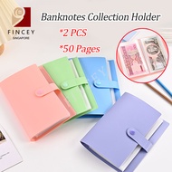 【SG】100 Grids Money Collection Book Currency Notes Holder Currency Folder Bill Holders Money Album B