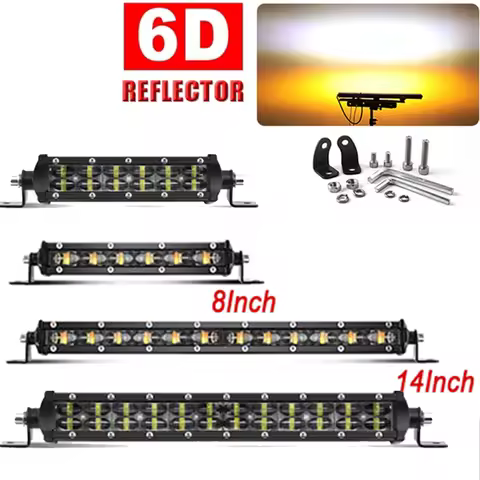 Work Light Bar LED Lens Spot Car Driving Lights for off road 4x4 jeep 6D Len LED Bar 3000k 6000k Wor