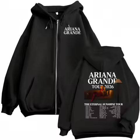 Ariana Grande Eternal Sunshine Tour Zipper Hoodie Men Women Fashion Aesthetic Jacket Sweatshirt Flee