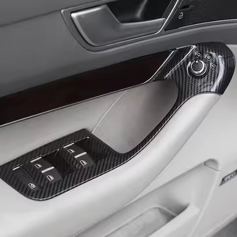 Car Window Glass Lifting Buttons Frame Decoration Cover Trim 4Pcs For Audi A6 C6 2005-2011 LHD Door 