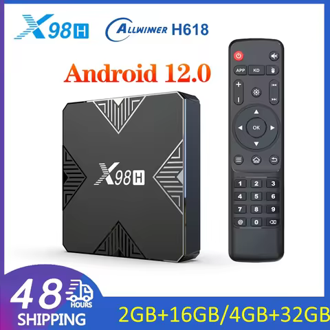 X98H TV Box Android 12.0 Allwinner H618 2GB/4GB RAM 16GB 32GB ROM BT5.0 AV1 3D Wifi6 2.4G&5G Wifi HD