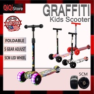 【Ready Stock】Scooter for Kids Foldable and Adjustable Skuter Kids with LED Light Wheels Scooter Kid 