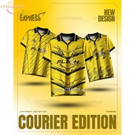 Flash Express Jersey Viral Malaysia Logistics Uniform Retro Collar Baju Courier Jersey Custom Name P