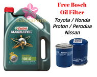 Castrol Magnatec 10w40 Semi Synthetic Engine Oil 4L + Free Bosch Oil Filter (Original)