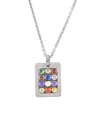 禱告勇士 | 閃閃12色皓石祭司牌頸鏈 精鋼