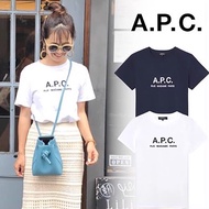 สินค้าใหม่ A.P.C รูปแบบการพิมพ์ Apc 100เสื้อยืดแบบหลวมผ้าฝ้ายบริสุทธิ์สำหรับผู้ชายและผู้หญิง