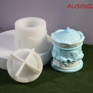 ALISONDZ Carousel Storage Box Mold, Elegant 3D Carousel Silicone Mould, Creative DIY Crafts Handmade