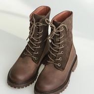 深咖 馬皮中筒靴/瘋馬靴/馬丁靴/皮靴