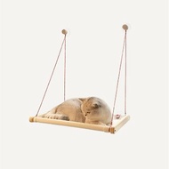 貓吊床 鞦韆玻璃曬太陽 吸盤懸掛實木折疊 貓咪掛窩
