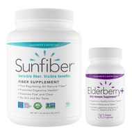Tomorrow's Nutrition, Sunfiber 90-Day Powder (90 Servings) and Elderberry Plus (30 Servings) Bundle,