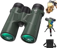 Three Triping 10X42 HD Binoculars for Adults High Powered with Phone Adapter and Tripod, IPX7 Waterproof Binoculars with BAK4 Prism for Bird Watching Hunting Cruise Ship Travel Hiking Outdoor Sports