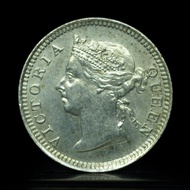UNC 1901年 香港維多利亞女皇 5仙 銀幣 Five Cents