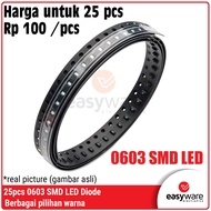 MERAH HIJAU 25x LED SMD 0603 Red Green/biru/ Yellow White/Orange/RGB 0603 SMD LED Diode Red/Green Bl