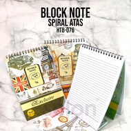 Block note / Block Note A5 Spiral atas / Notebook garis HTB-076