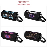 Ml4j Fortnite Fortnite Night Portable Student Pencil Case Large Capacity Canvas Double Layer Zipper Stationery Box Stationery Bag School Gift