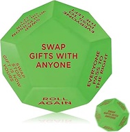 Santa Swap Gift Exchange Dice - 3.1 Inch Christmas Party Game, 12 Different Sides - Pu Material - Mo