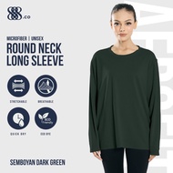 888.CO MICROFIBER ROUNDNECK LONGSLEEVE (FAST-DRY/COOL-MAX) ANTI-BACTERIA SEMBOYAN DARK GREEN