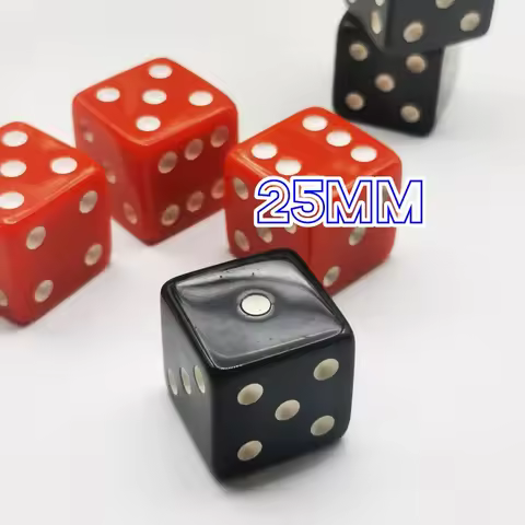 2Pcs Big Dice Red Black Dice Square 6 Faces D6 Dice Set 6 Faces 25mm Casino Game Dice With Sharp Edg