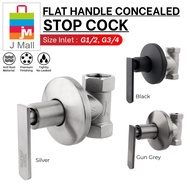 MCPRO Shower Flat Handle CONCEALED STOP ANGLE VALVE Control Stopcock - G1/2" (SSB21F) BLACK / G1/2" (SSGY23F) GUN GREY / G3/4" (SS20F) SILVER