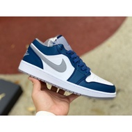 Sold as Air Dunks 1 Retro Low OG White Gray Blue AJ1 Basketball Shoes 553558-412