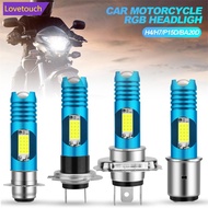 LOVETOUCH 1PC RGB H4/H7/P15D/BA20D Motorcycle Headlight LED Hi/Low Canbus Led Bulb Moto Fog Driving 