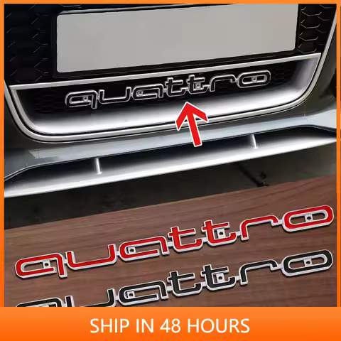 3D ABS Quattro Emblem Car Front Grille Badge LOGO Auto Accessorie For Audi SLine A5 C6 C5 A1 A7 Q3 T