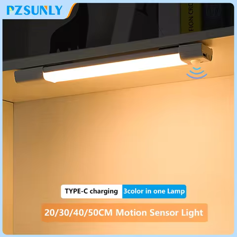 LED Night Light Motion Sensor Light Wireless USB Led Cabinet Night Wardrobe Lamp For Kitchen Cabinet