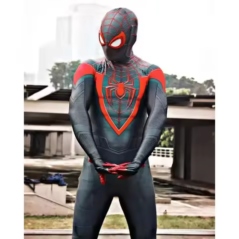 Halloween Miles Morales PS5 Spidercosplay Adults Kids Parker Superhero Cosplay Costume Full Bodysuit