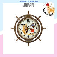 Seiko Clock Disney Mickey Mouse Wall Clock Radio Analog Pendulum Brown Size: 39.6 × 39.6 × 6.1cm FW5