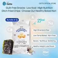 Ostte Butter Garlic Seaweed | Low-kcal Guilt-Free Snack | Healthy Snack for Weight Loss | 5g*6 Bags