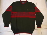 Fantino 草綠色紅條紋原領毛衣,尺寸:48,肩寬44.5cm,100%防縮羊毛,少穿極新,特價大出清