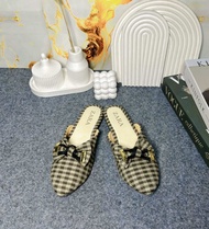 Sepatu Selop Wanita Zara Rajut Tweet Pita Super Cute Terbaru Sepatu Selop Wanita Korean Style Kode S
