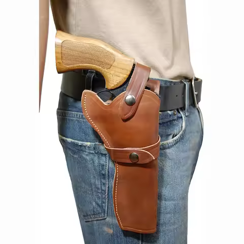 Steampunk Old Wild West Western Cowboy Revolver Holster PU Leather Pistol Gun Bag Case For Smith Wes