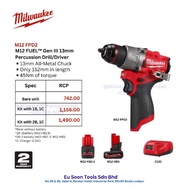 [Milwaukee] M12 FUEL™ Gen III 13mm Percussion Drill/Driver | 13mm All In Chuck | 45nm | 22500bpm | 1