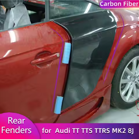 Carbon Fiber Rear Door Fenders Side Panels Blades for Audi TT TTS TTRS MK2 8J 2007-2014 Car Racing R