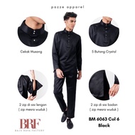 PREMIUM PEARL BLACK SATIN BAJU MELAYU MODERN SLIMFIT | READY STOCK | BAJU LELAKI