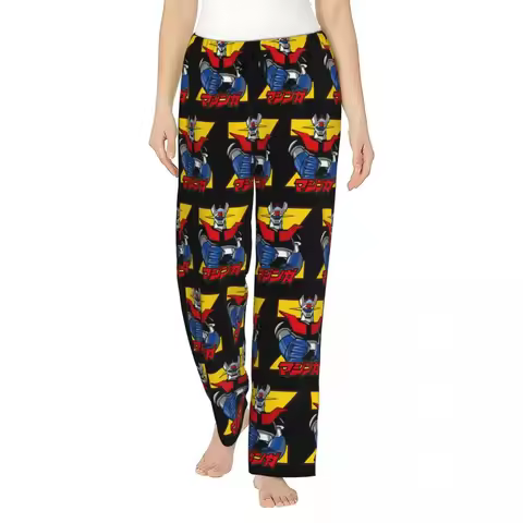 Custom Mazinger Z Women Pajama Pants Lounge Sleep Sleepwear Bottoms with Pockets