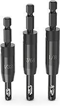 CC2430 Self Centering Drill Bit Set Replacemnt for Bosch 1/4 Hinge Drill Bit Set for Metal,Countersink Drill Bit Set for Wood,3 Piece Self-Centering Bit Set for Drill Tools